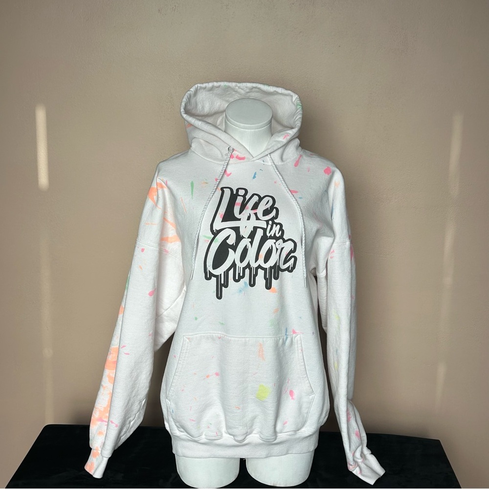 Hanes White 'Life in Color' Hoodie